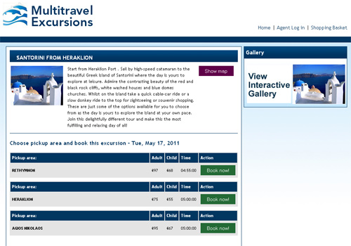 Multitravel Excursions Booking System